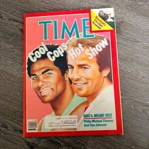 Vintage Time Magazine September 16 1985 Miami Vice Don Johnson Philip M Thomas